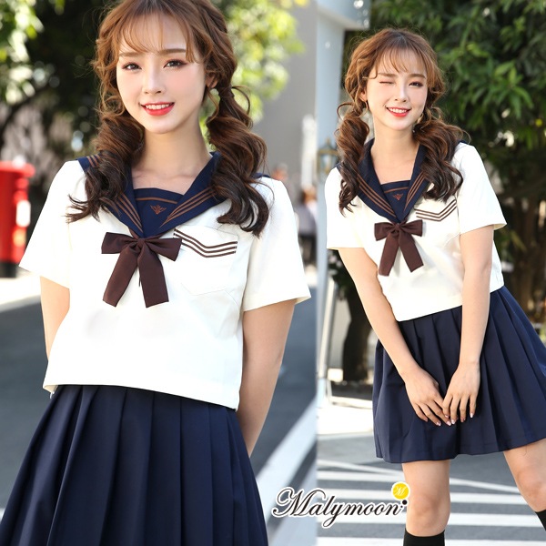 【取り寄せ】JK制服/半袖セーラー服女子高生《ハロウィンコスプレ3点セット》【Malymoon/マリームーン】【odr6713h】