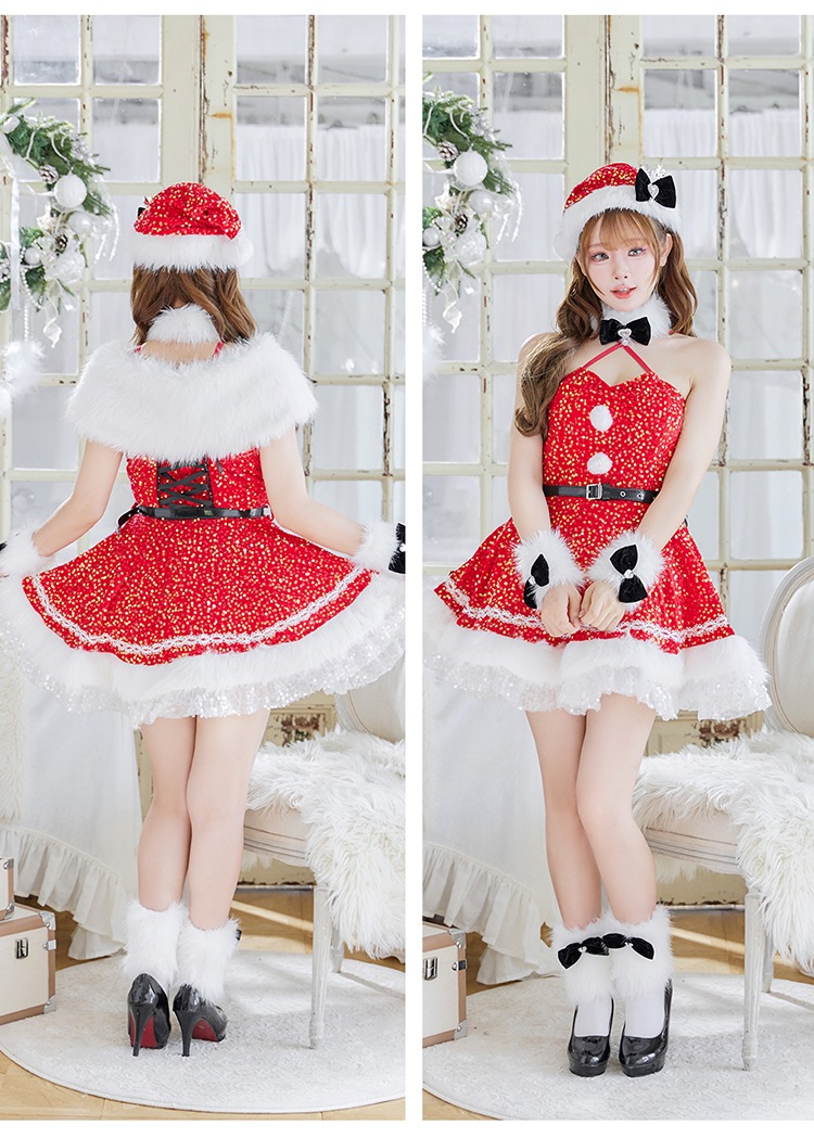 【予約-11月中旬頃より順次発送予定】スパークリージュエルリボンサンタ《クリスマスコスプレ9点セット》【Malymoon/マリームーン】【CS25059-2】