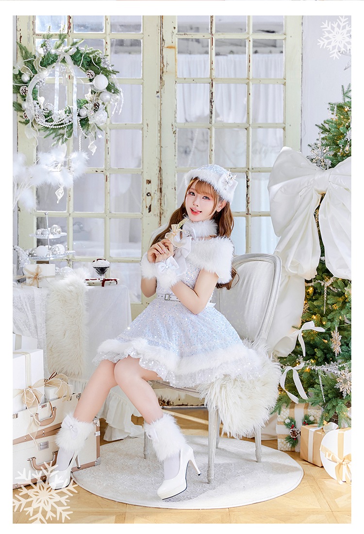 【予約-11月中旬頃より順次発送予定】スパークリージュエルリボンサンタ《クリスマスコスプレ9点セット》【Malymoon/マリームーン】【CS25059-2】