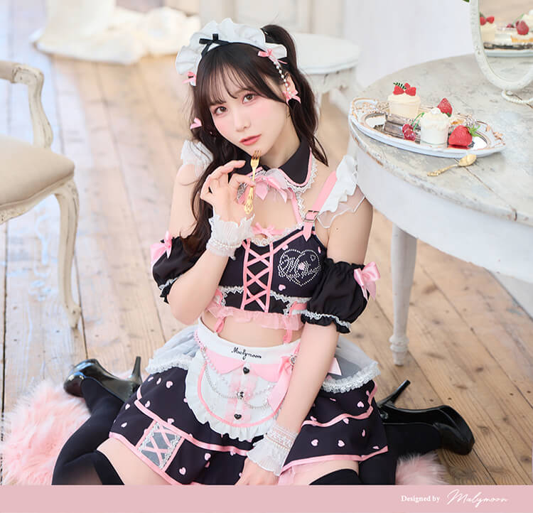 SMサイズは予約】ハートシャワーパールメイド《ハロウィンコスプレ14点