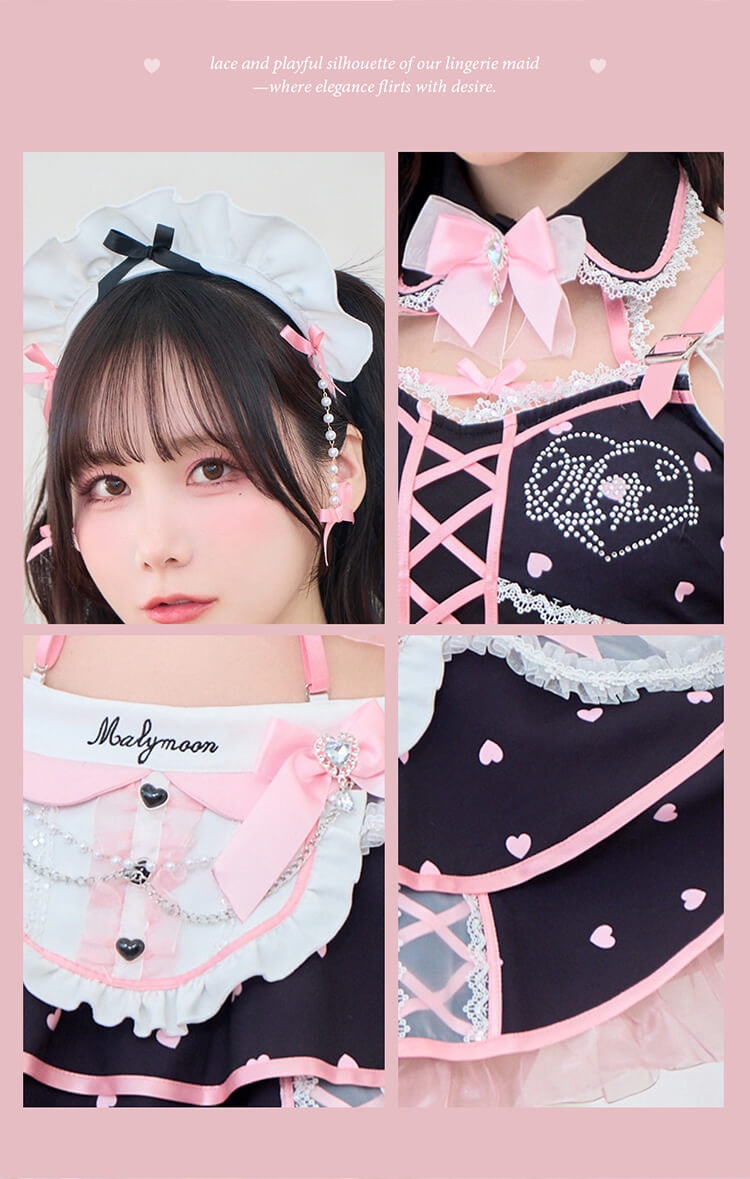 SMサイズは予約】ハートシャワーパールメイド《ハロウィンコスプレ14点