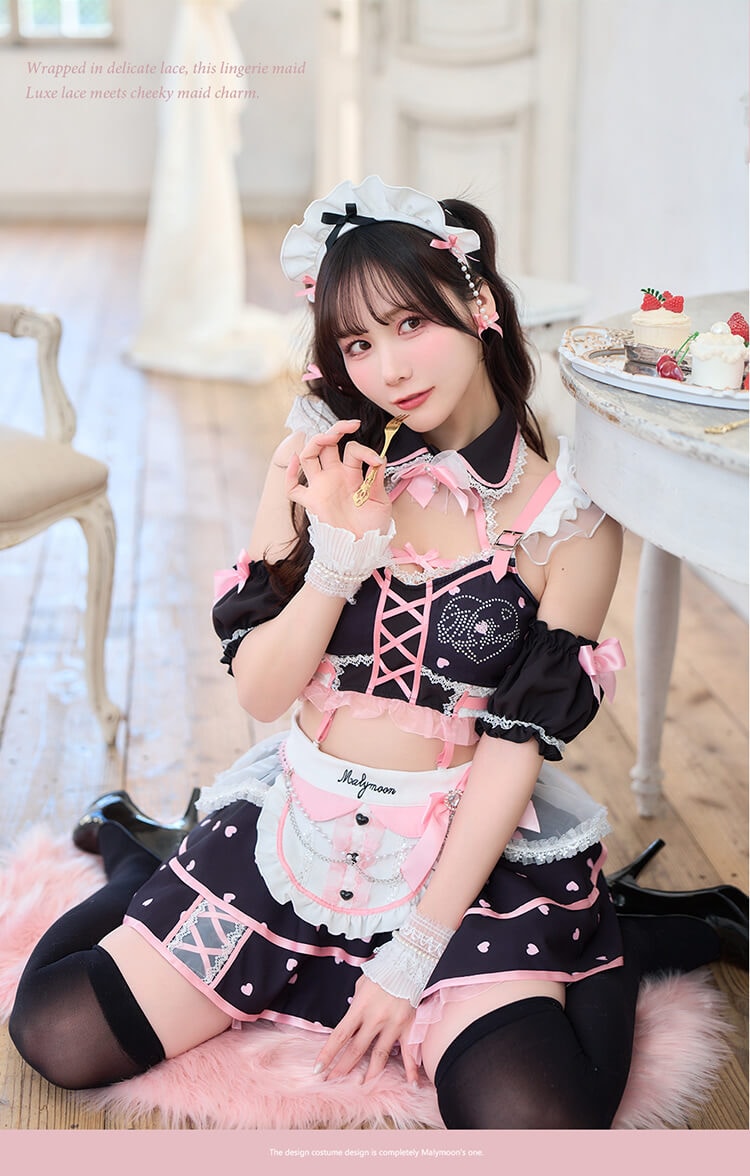 SMサイズは予約】ハートシャワーパールメイド《ハロウィンコスプレ14点