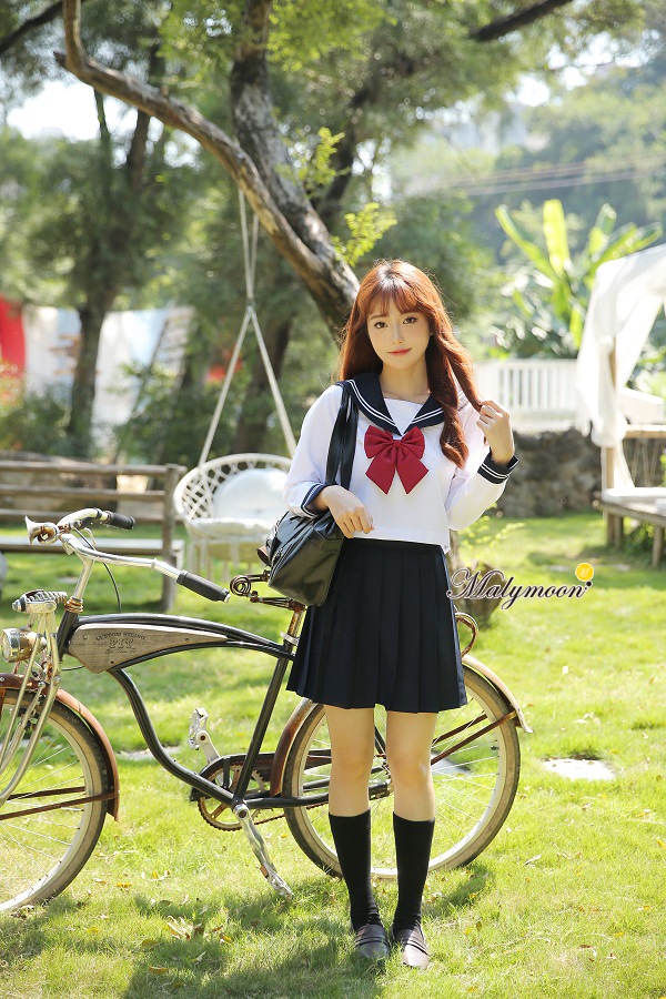 【即日発送】JK制服/長袖セーラー服女子高生《ハロウィンコスプレ3点セット》【Malymoon/マリームーン】【8165】