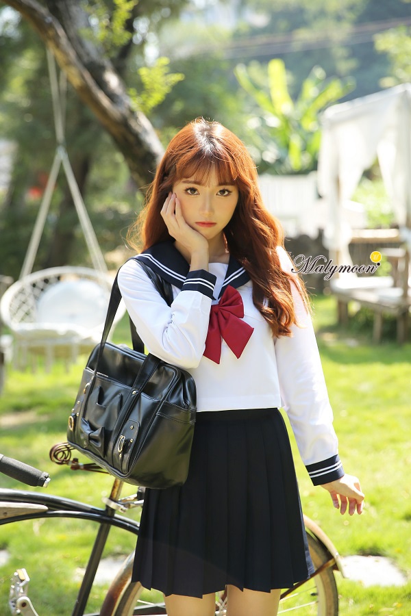 【即日発送】JK制服/長袖セーラー服女子高生《ハロウィンコスプレ3点セット》【Malymoon/マリームーン】【8165】