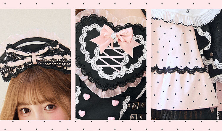 【即日発送】ハートラッフルドールメイド《ハロウィンコスプレ11点セット》【Malymoon/マリームーン】【CS26091】