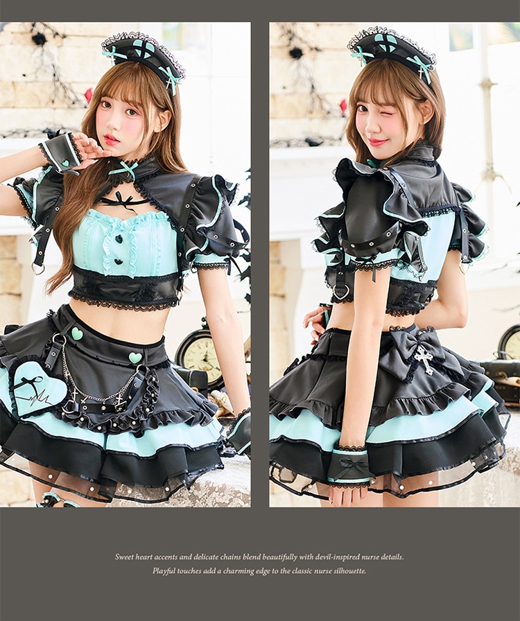 【予約-10月15日頃より順次発送予定】ラブチェーンデビルナース《ハロウィンコスプレ11点セット》【Malymoon/マリームーン】【CS26121】