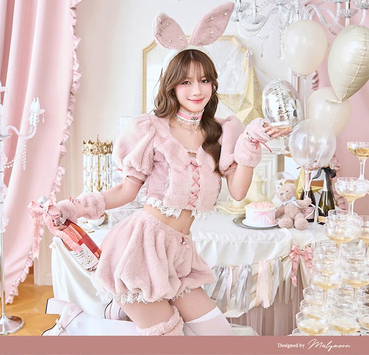 【ピンクは予約】スイートバニーラテセットアップ《ハロウィンコスプレ9点セット》【Malymoon/マリームーン】【10277】