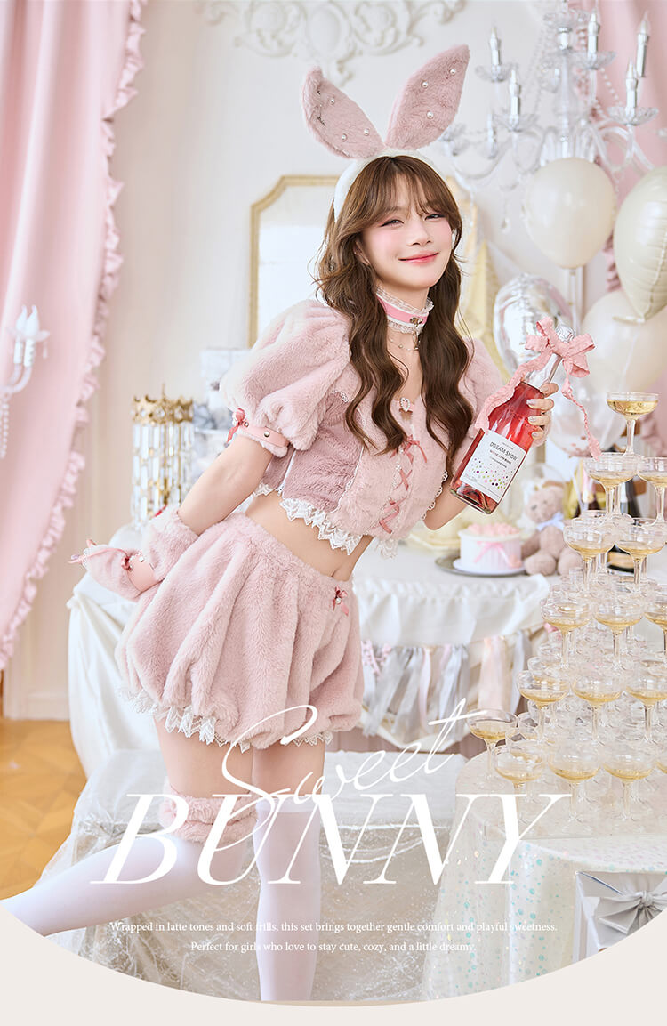 【ピンクは予約】スイートバニーラテセットアップ《ハロウィンコスプレ9点セット》【Malymoon/マリームーン】【10277】