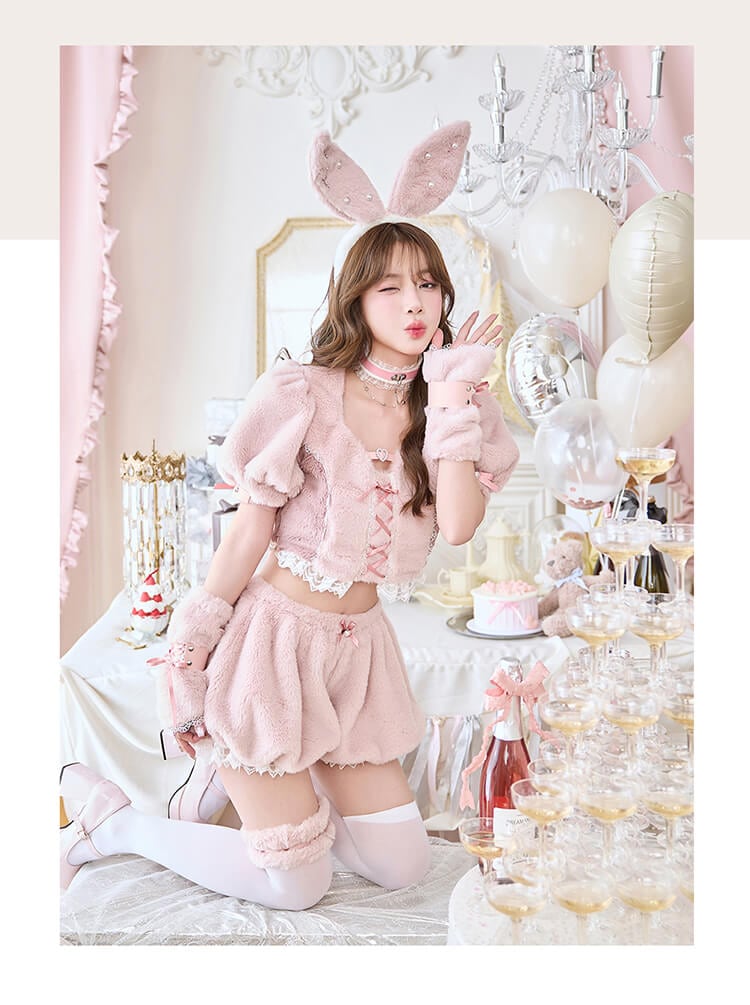 【ピンクは予約】スイートバニーラテセットアップ《ハロウィンコスプレ9点セット》【Malymoon/マリームーン】【10277】