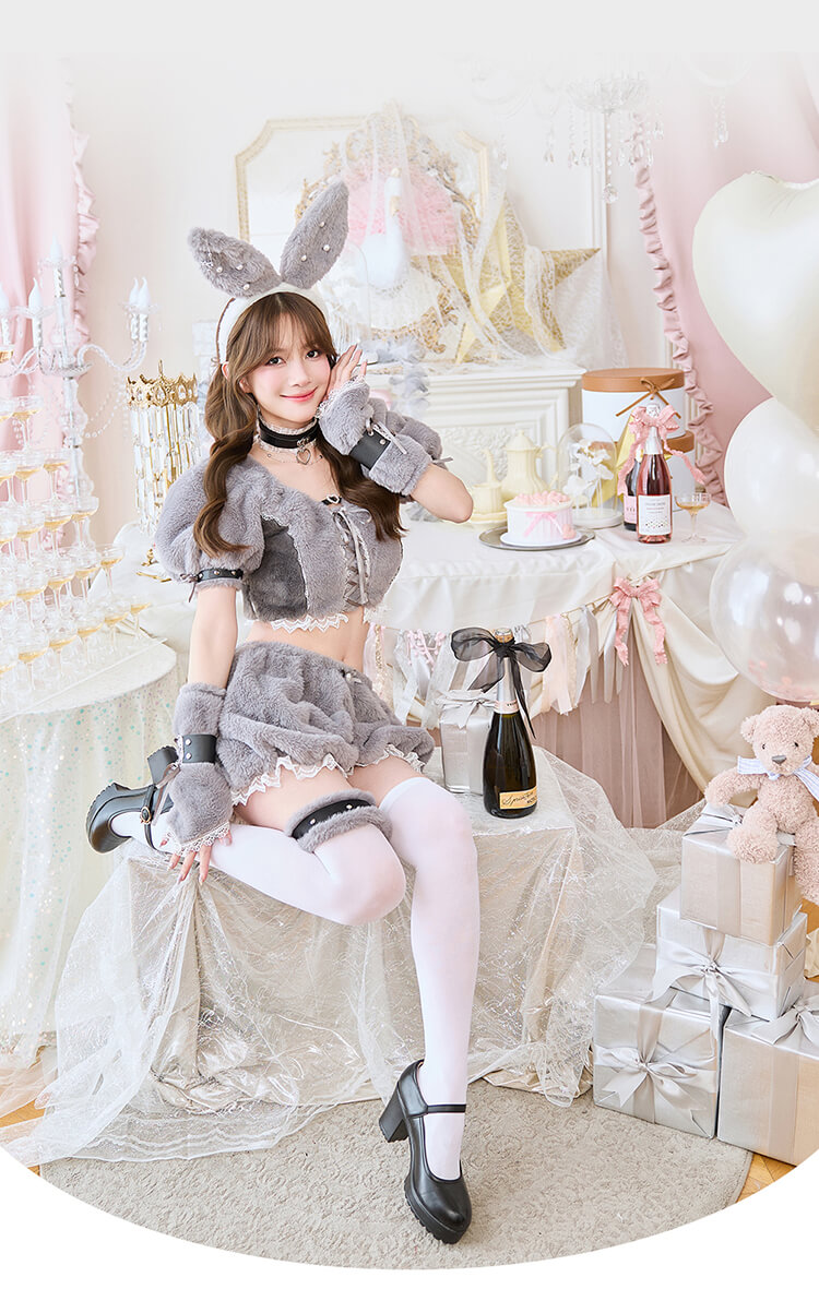 【ピンクは予約】スイートバニーラテセットアップ《ハロウィンコスプレ9点セット》【Malymoon/マリームーン】【10277】