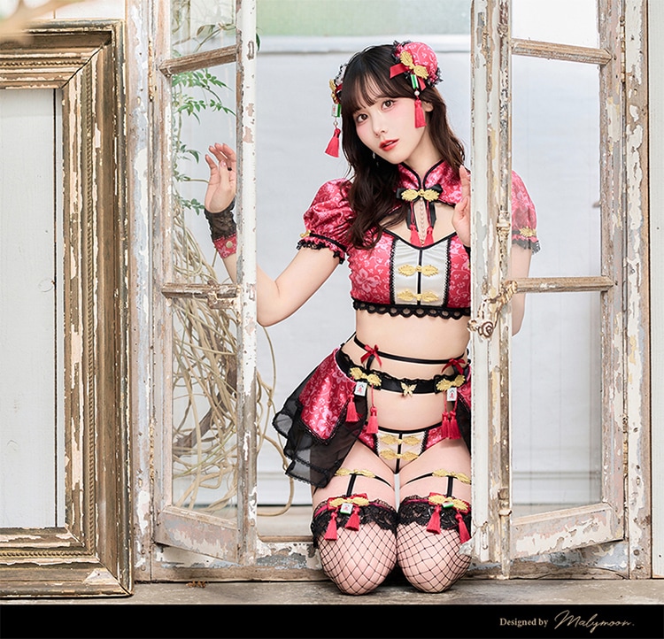 【即日発送】レイシートラップ麻雀チャイナ《ハロウィンコスランジェリー10点セット》【Malymoon/マリームーン】【CS25026】