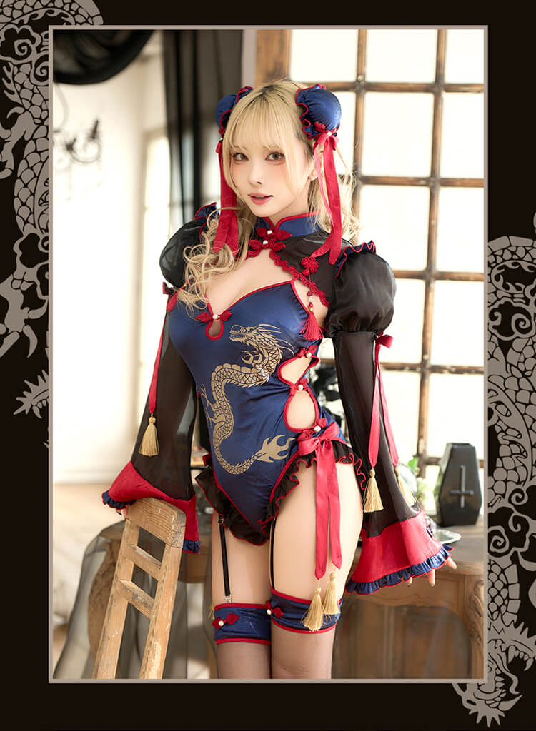 【予約-9月中旬頃より順次発送予定】ドラゴンクイーンチャイナ《ハロウィンコスプレ8点セット》【Malymoon/マリームーン】【CS25229】