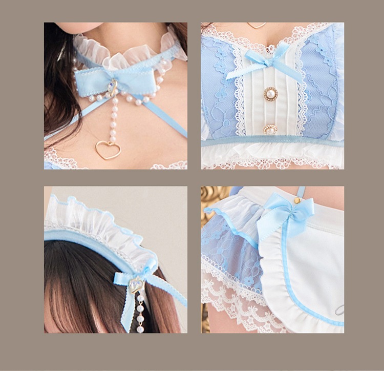 【即日発送】ミルクシフォンランジェリーメイド《ハロウィンコスランジェリー8点セット》【Malymoon/マリームーン】【CS25024】