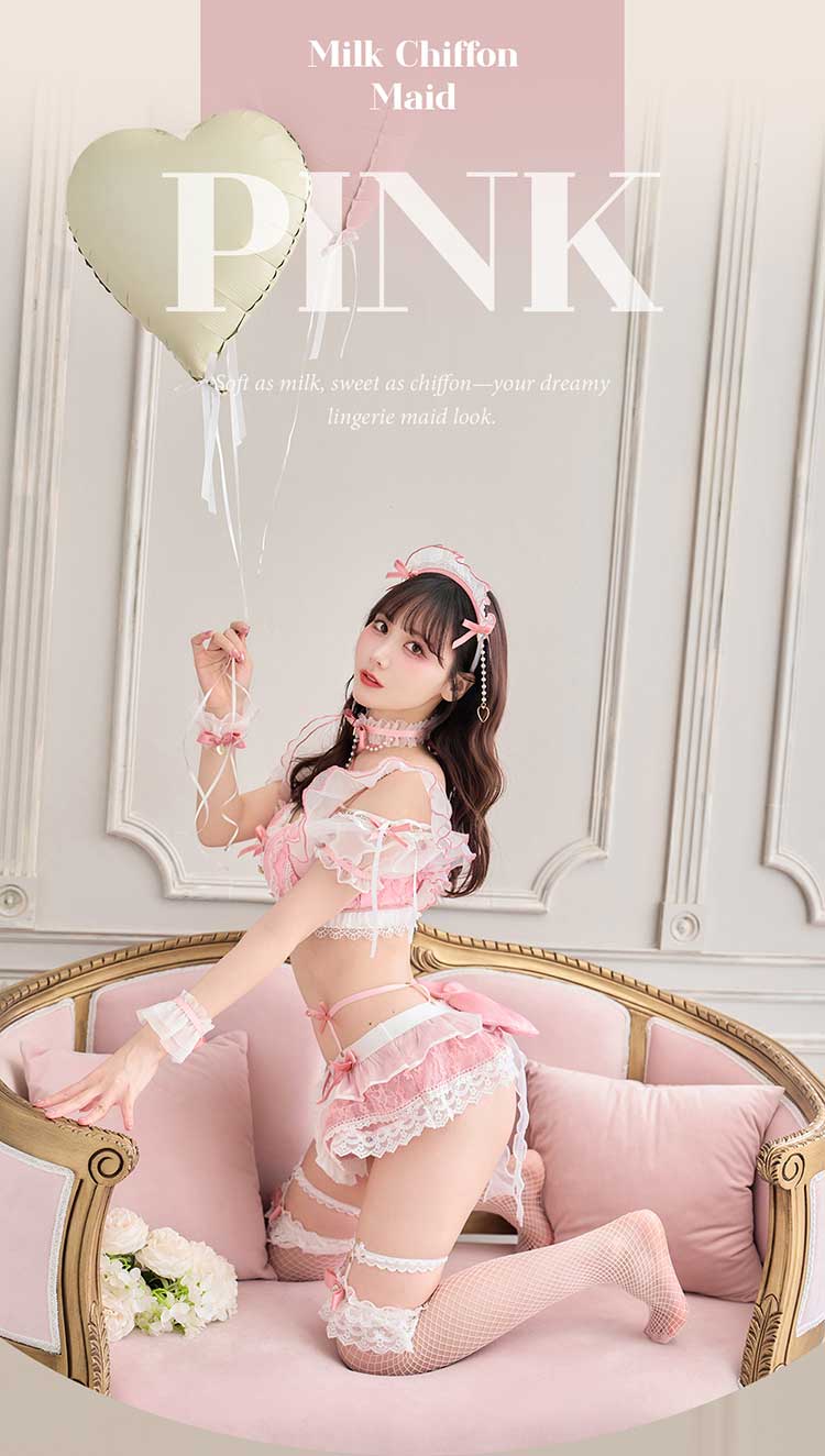 【一部予約】ミルクシフォンランジェリーメイド《ハロウィンコスランジェリー8点セット》【Malymoon/マリームーン】【CS25024】