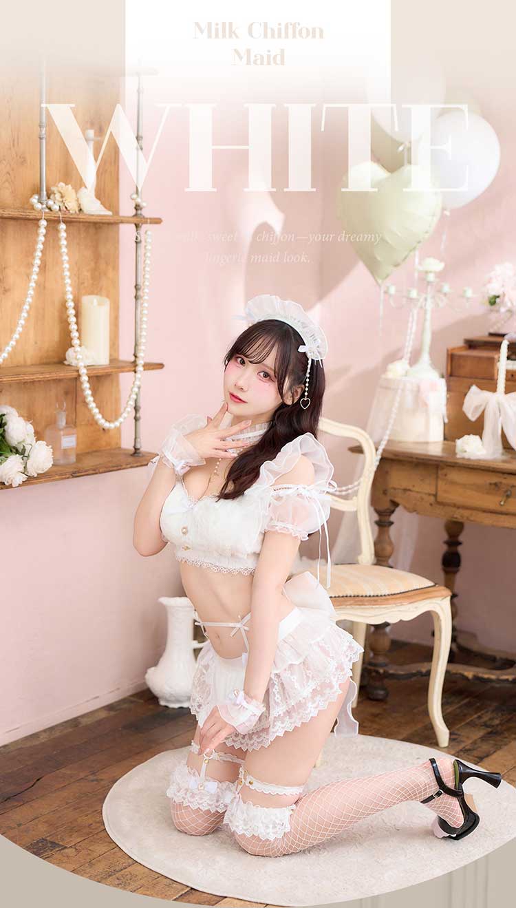 【一部予約】ミルクシフォンランジェリーメイド《ハロウィンコスランジェリー8点セット》【Malymoon/マリームーン】【CS25024】