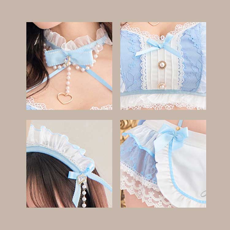 【一部予約】ミルクシフォンランジェリーメイド《ハロウィンコスランジェリー8点セット》【Malymoon/マリームーン】【CS25024】