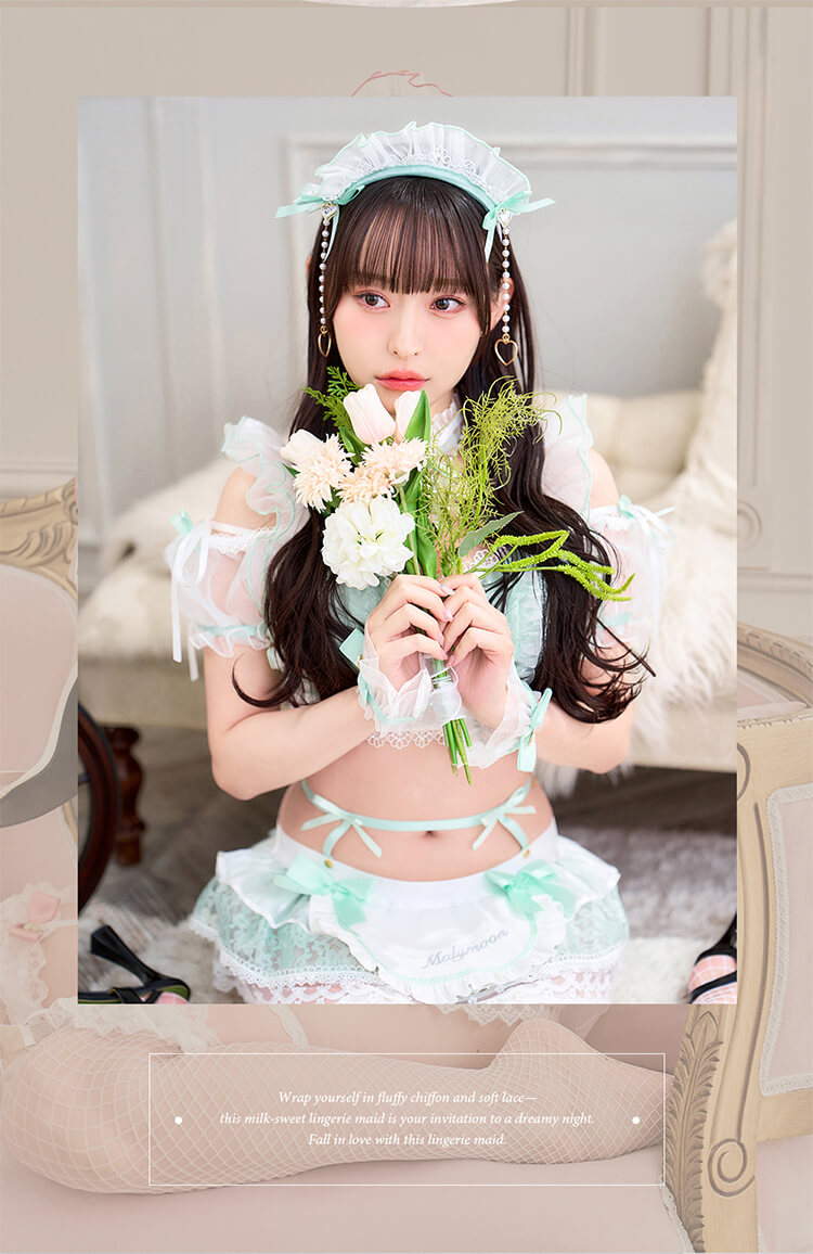 【予約】ミルクシフォンランジェリーメイド《ハロウィンコスランジェリー8点セット》【Malymoon/マリームーン】【CS25024】