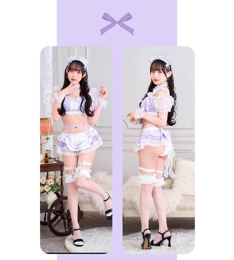 Malymoonミルクシフォンランジェリマリームーン メイド服 予約】ミルクシフォンランジェリーメイド《ハロウィンコスランジェリー