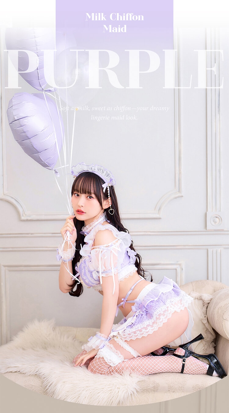 【予約】ミルクシフォンランジェリーメイド《ハロウィンコスランジェリー8点セット》【Malymoon/マリームーン】【CS25024】
