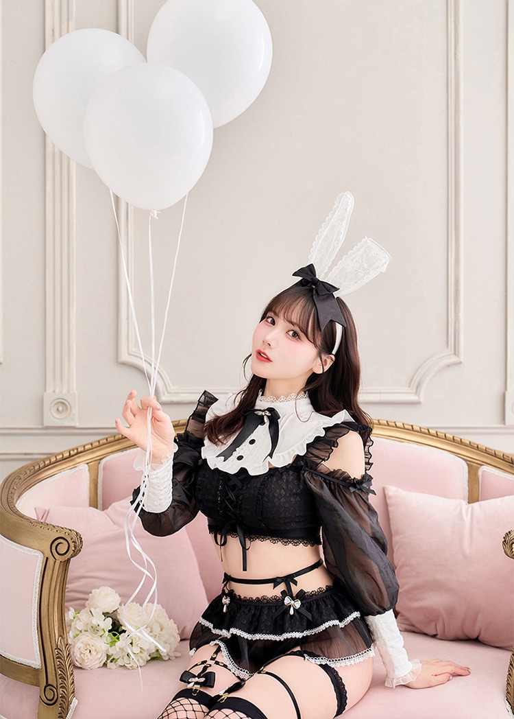 Malymoon マリームーン バニーガール クラシカルレースバニー ブラックは予約】クラシカルレースバニー《ハロウィンコスプレ10
