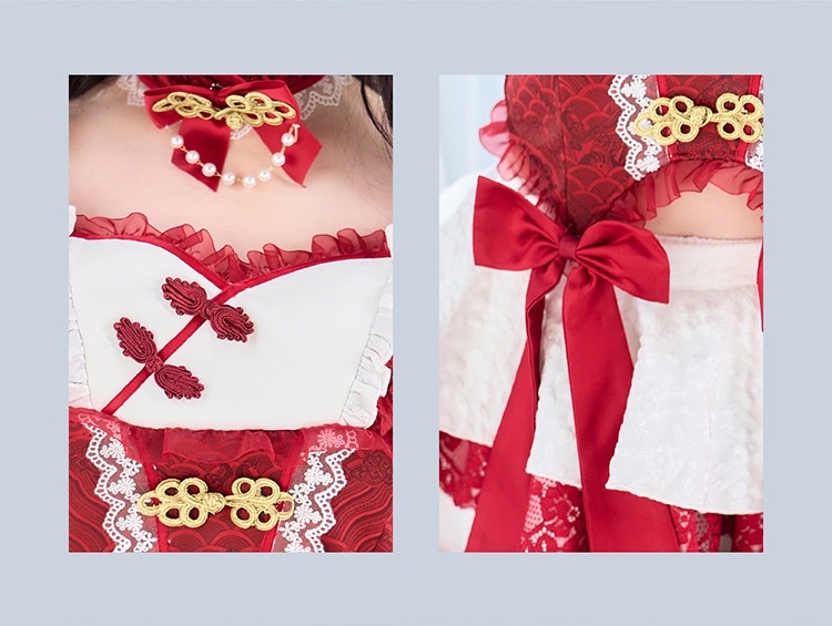 【予約-11月中旬頃より順次発送予定】【Mumei着用】フローティーリボンもこもこチャイナガール《オリジナルコスプレ8点セット》【Malymoon/マリームーン】【CS25125】