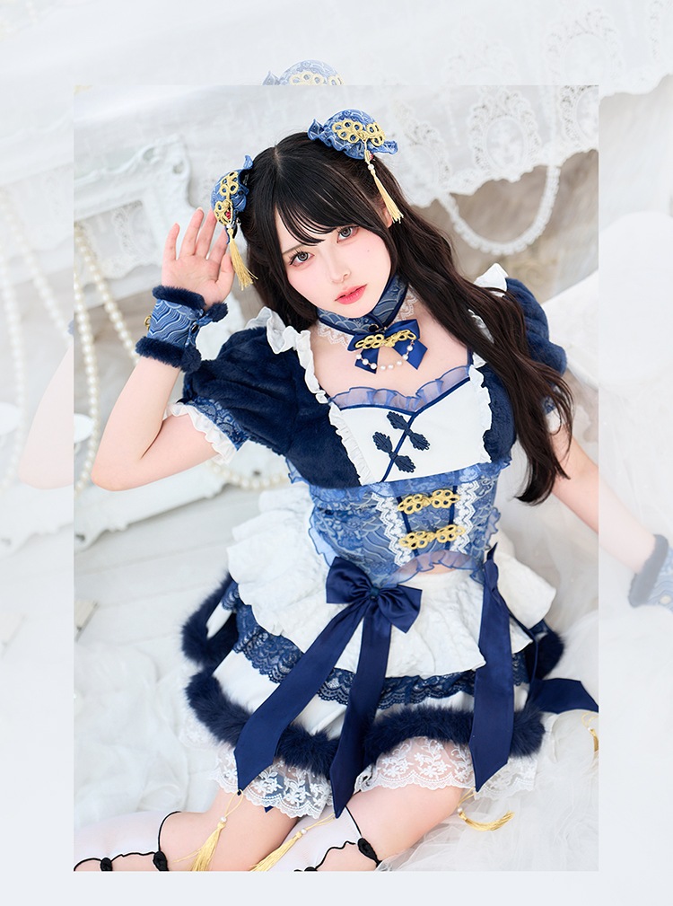 【予約-11月中旬頃より順次発送予定】【Mumei着用】フローティーリボンもこもこチャイナガール《オリジナルコスプレ8点セット》【Malymoon/マリームーン】【CS25125】