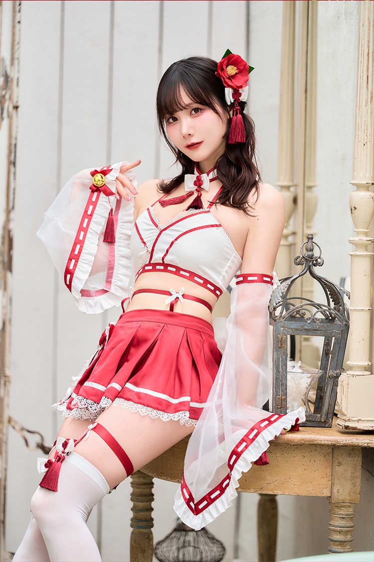 【即日発送】ブルーム巫女コスランジェリー《ハロウィンコスランジェリー10点セット》【Malymoon/マリームーン】【CS25011】