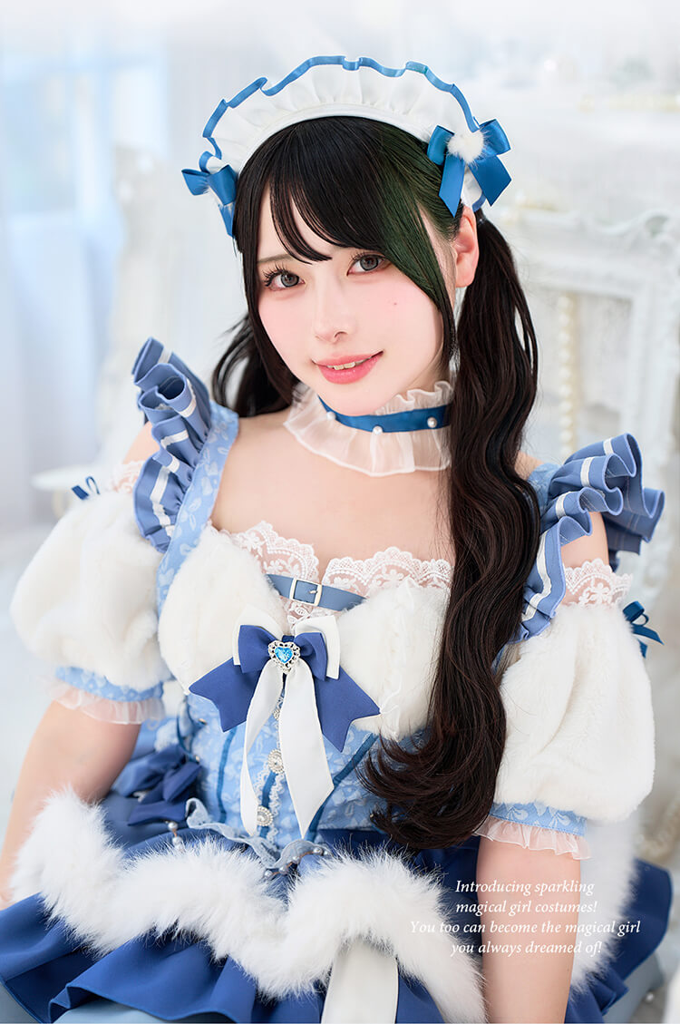 【ピンクは予約】【Mumei着用】-魔法少女-もこもこチャームハートマジカルガール《オリジナルコスプレ7点セット》【Malymoon/マリームーン】【CS25128】