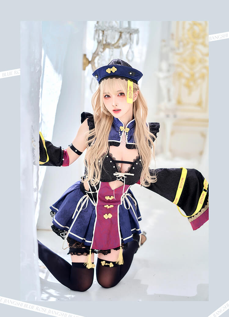 【即日発送】ブルーローズキョンシー《ハロウィンコスプレ7点セット》【Malymoon/マリームーン】【CS26080】