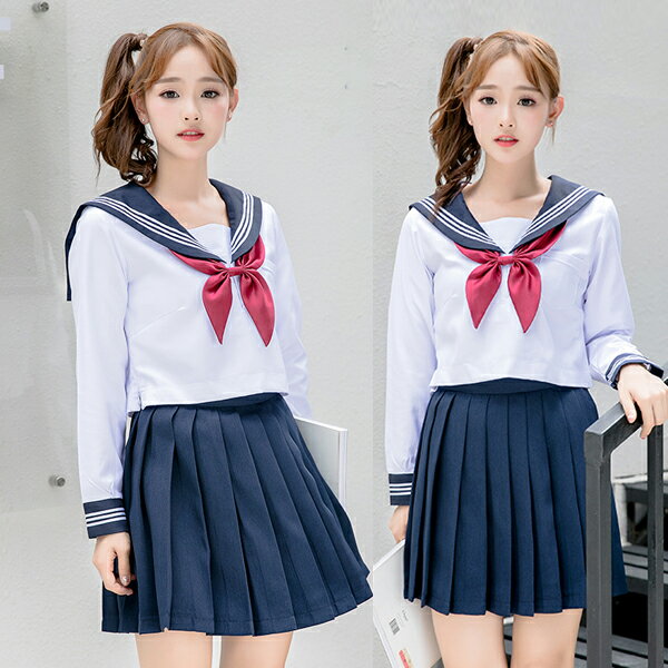 【odr】JK制服/長袖セーラー服女子高生《ハロウィンコスプレ2点セット》【Malymoon/マリームーン】【odr6712】