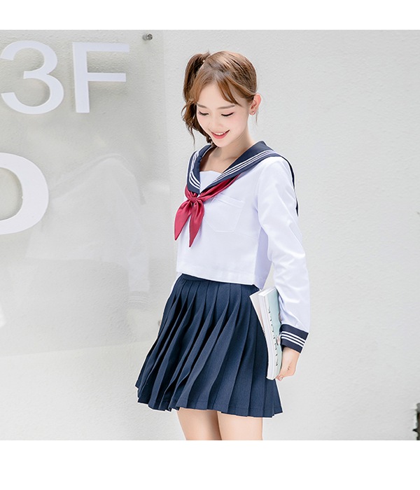 【odr】JK制服/長袖セーラー服女子高生《ハロウィンコスプレ2点セット》【Malymoon/マリームーン】【odr6712】