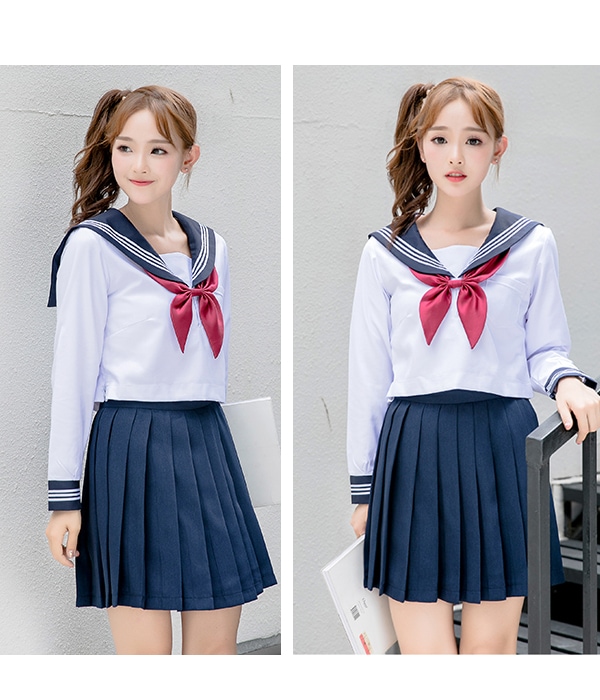 【odr】JK制服/長袖セーラー服女子高生《ハロウィンコスプレ2点セット》【Malymoon/マリームーン】【odr6712】