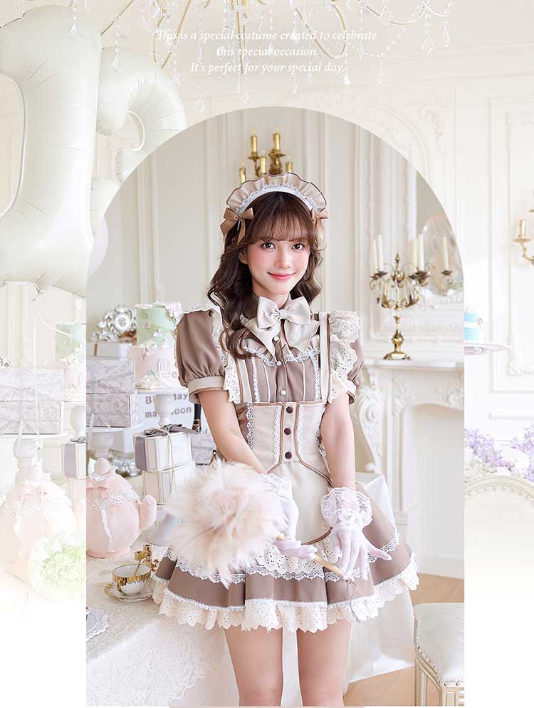 【即日発送】アンティークレースブランシュメイド《オリジナルコスプレ8点セット》【Malymoon/マリームーン】【CS25191】