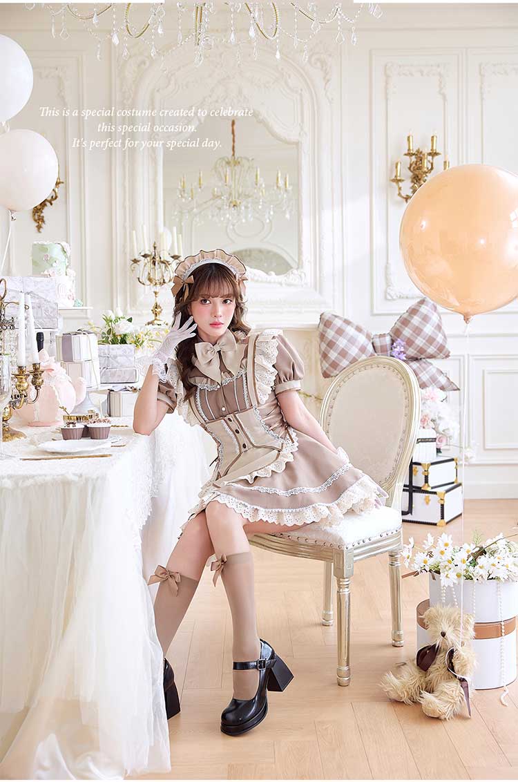 【即日発送】アンティークレースブランシュメイド《オリジナルコスプレ8点セット》【Malymoon/マリームーン】【CS25191】