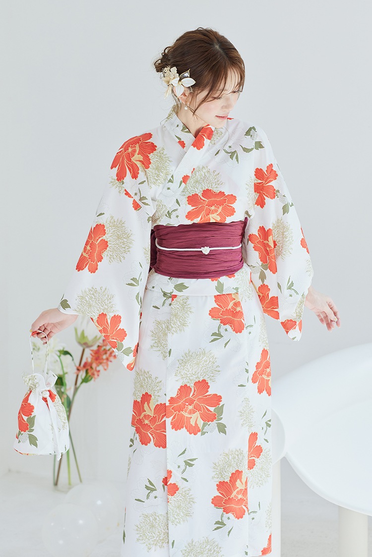 【2～3営業日で発送】絢爛ゴールドフラワー2way浴衣《浴衣4点セット》【Malymoon/マリームーン】【YK2510321】