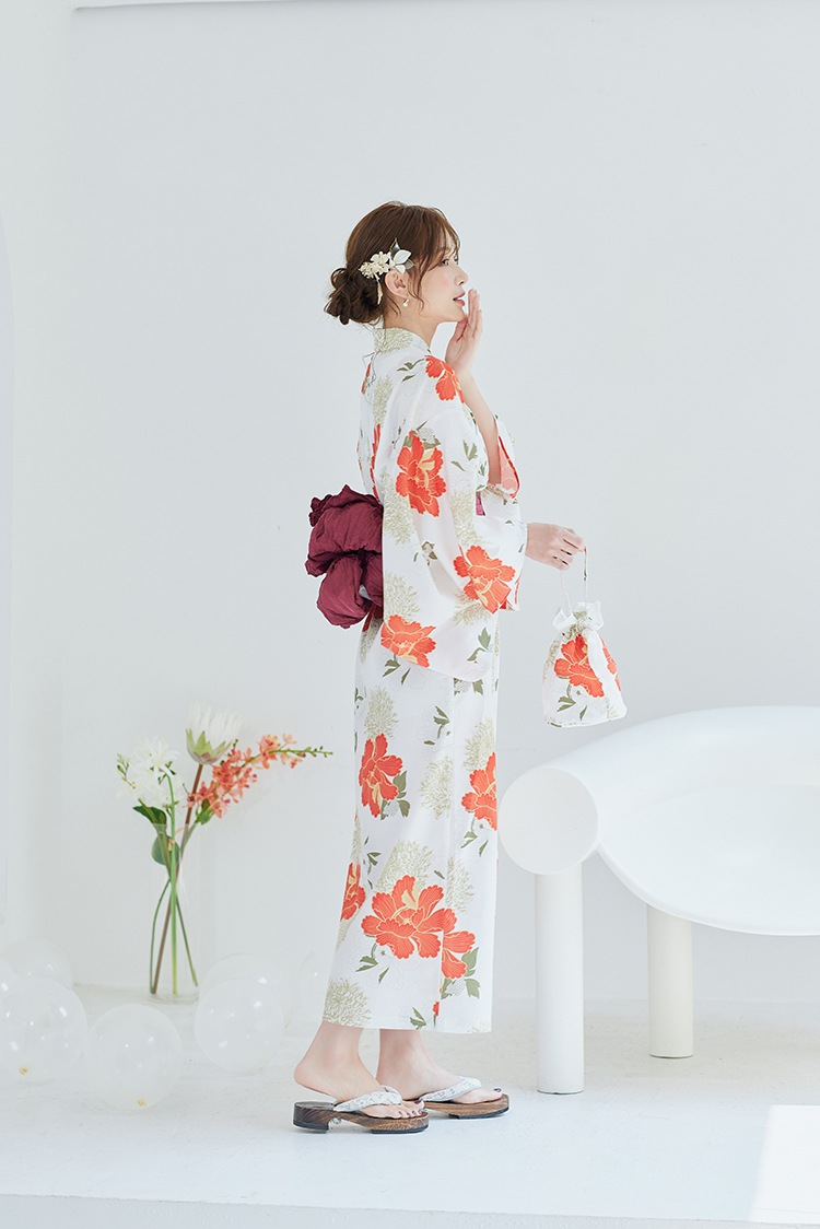 【2～3営業日で発送】絢爛ゴールドフラワー2way浴衣《浴衣4点セット》【Malymoon/マリームーン】【YK2510321】