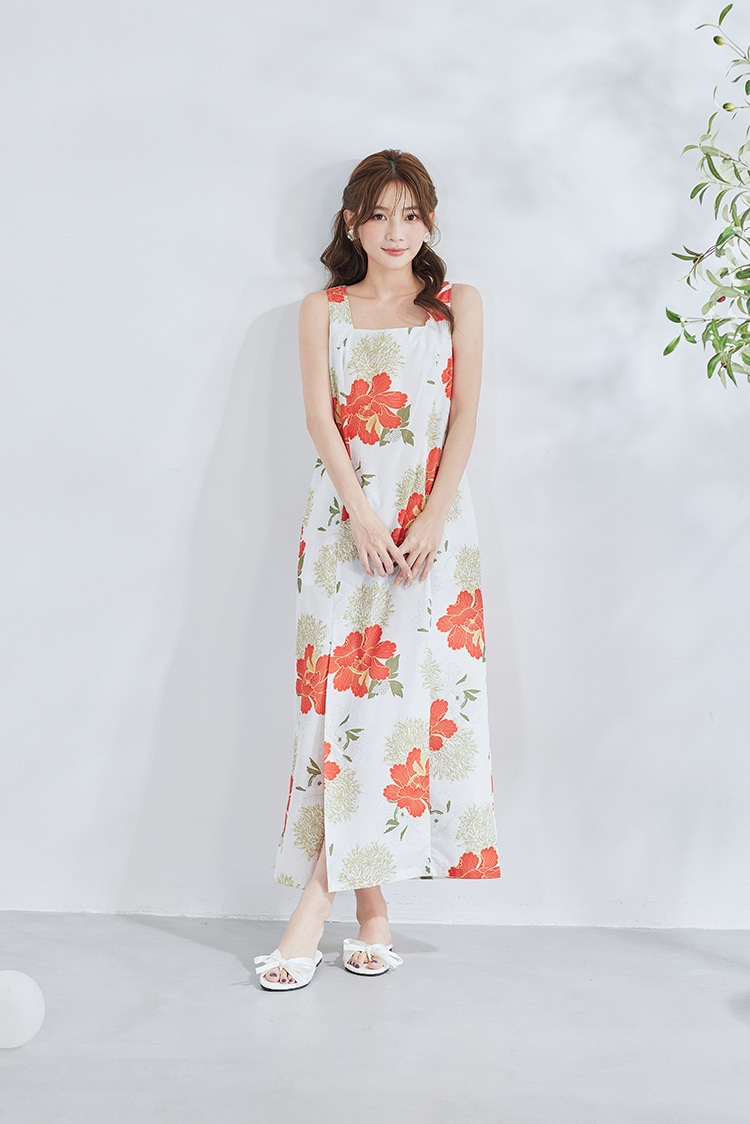 【2～3営業日で発送】絢爛ゴールドフラワー2way浴衣《浴衣4点セット》【Malymoon/マリームーン】【YK2510321】