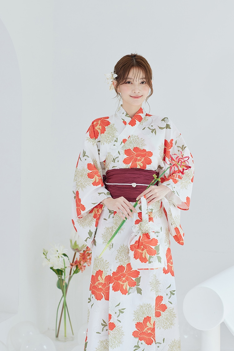 【2～3営業日で発送】絢爛ゴールドフラワー2way浴衣《浴衣4点セット》【Malymoon/マリームーン】【YK2510321】