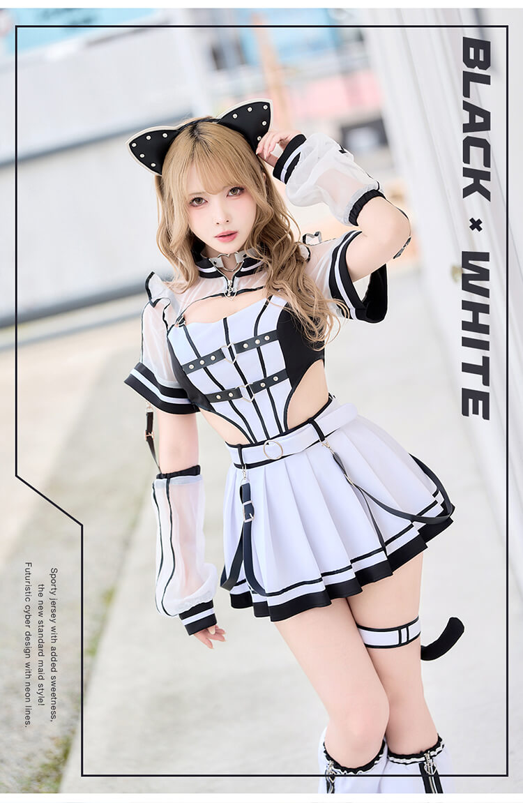 【即日発送】..天使界隈..サイドカットシアージャージキャット《ハロウィンコスプレ9点セット》【Malymoon/マリームーン】【CS25105】