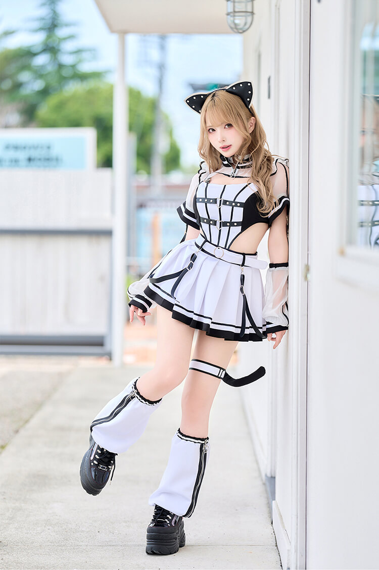 【即日発送】..天使界隈..サイドカットシアージャージキャット《ハロウィンコスプレ9点セット》【Malymoon/マリームーン】【CS25105】