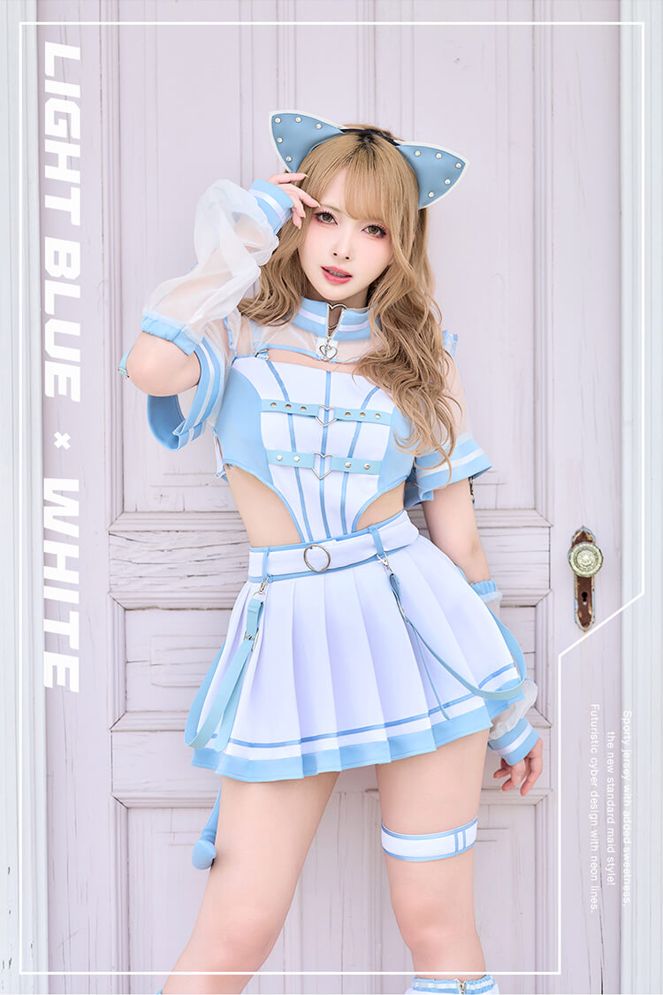 【即日発送】..天使界隈..サイドカットシアージャージキャット《ハロウィンコスプレ9点セット》【Malymoon/マリームーン】【CS25105】