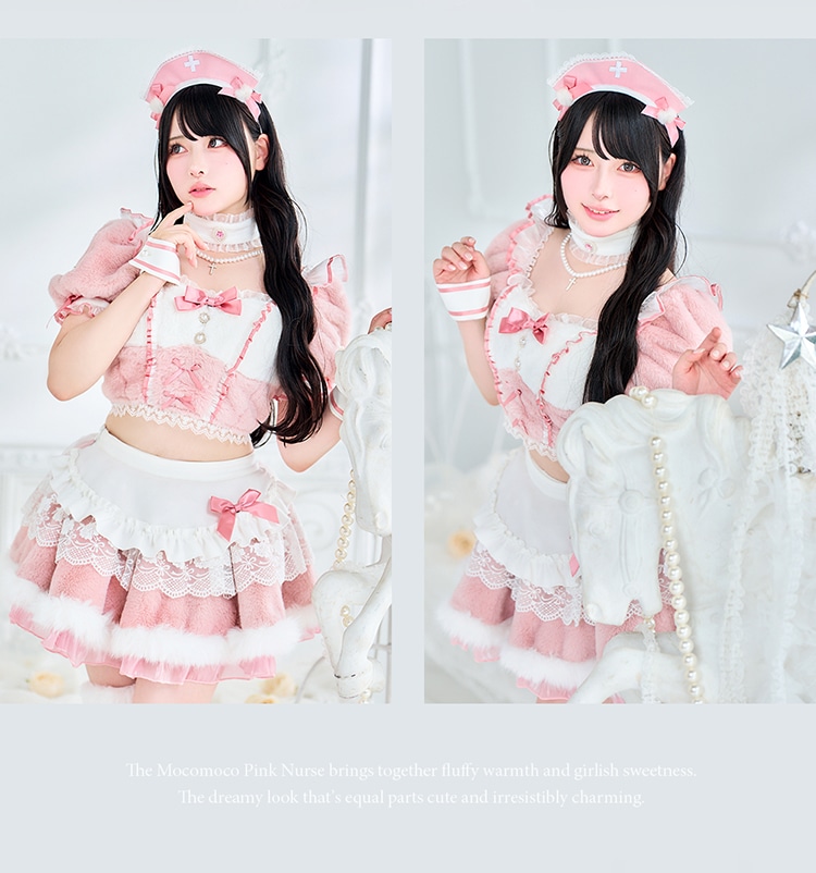 【即日発送】【Mumei着用】コットンピンクふわもこメルティナース《オリジナルコスプレ9点セット》【Malymoon/マリームーン】【CS25127】