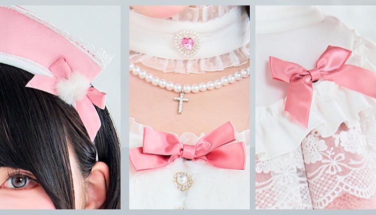 【即日発送】【Mumei着用】コットンピンクふわもこメルティナース《オリジナルコスプレ9点セット》【Malymoon/マリームーン】【CS25127】