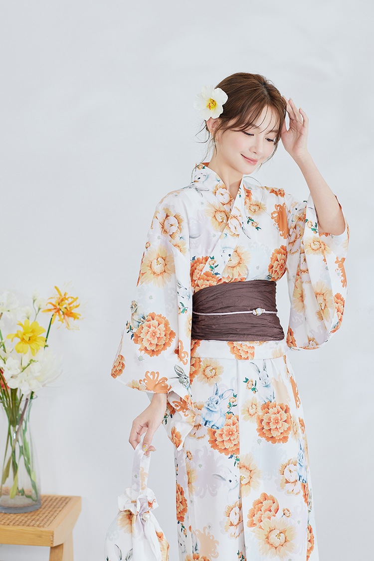 【2～3営業日で発送】メルヘンバニー橙花2way浴衣《浴衣4点セット》【Malymoon/マリームーン】【YK2510322】