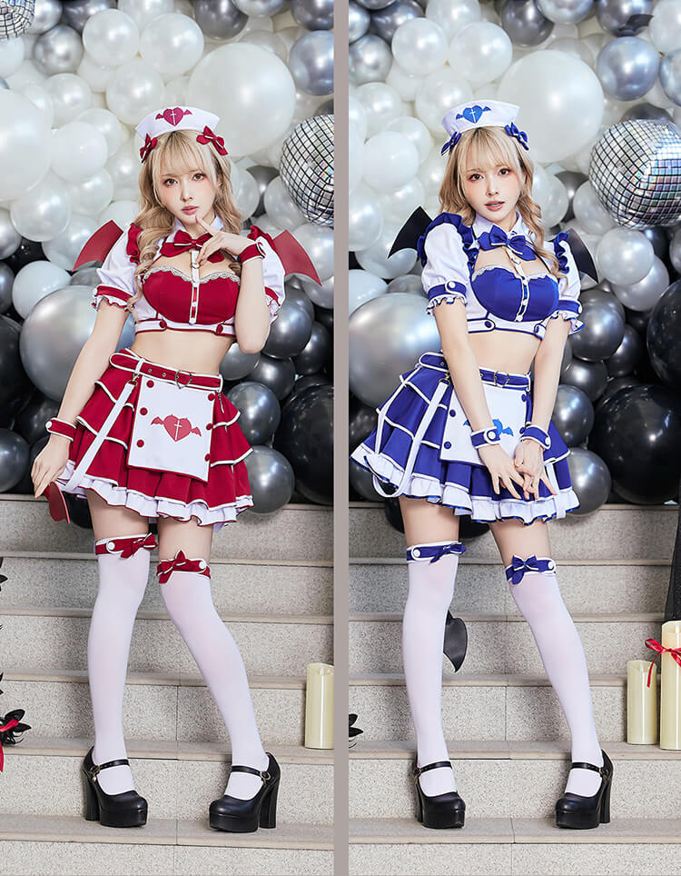 【即日発送】スイートトラップサキュバスナース《ハロウィンコスプレ12点セット》【Malymoon/マリームーン】【10263】