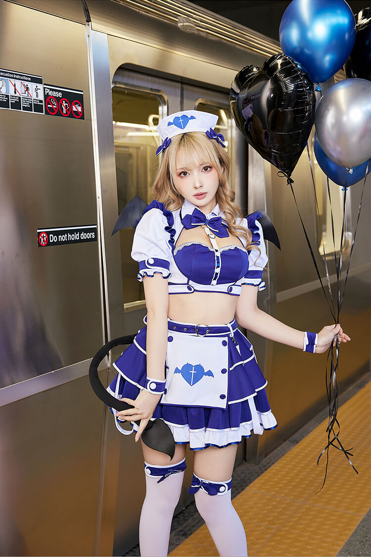 【即日発送】スイートトラップサキュバスナース《ハロウィンコスプレ12点セット》【Malymoon/マリームーン】【10263】