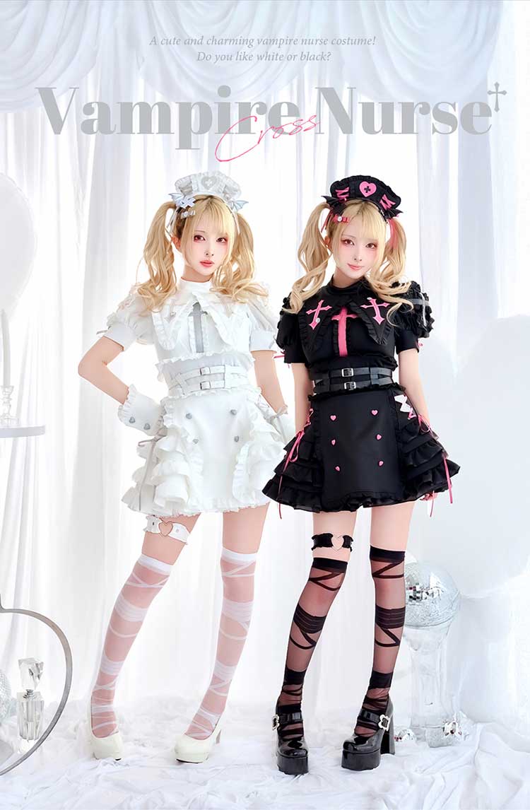 【予約】シルキークロスエッジヴァンパイアナース《オリジナルコスプレ8点セット》【Malymoon/マリームーン】【CS25202】