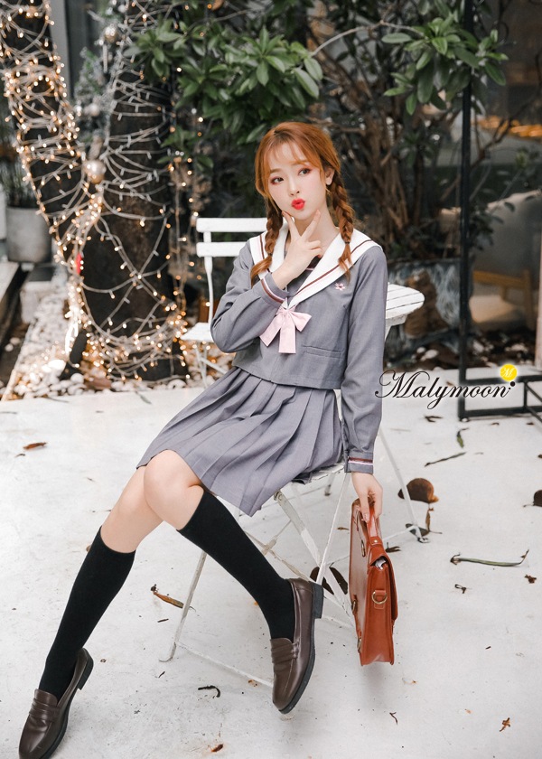 【odr】JK制服/長袖セーラー服女子高生《ハロウィンコスプレ3点セット》【Malymoon/マリームーン】【odr6750】