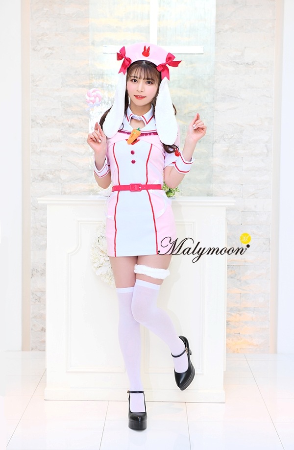 【即日発送】たれ耳バニーナース2カラー《ハロウィンコスプレ12点セット》【Malymoon/マリームーン】【9551】