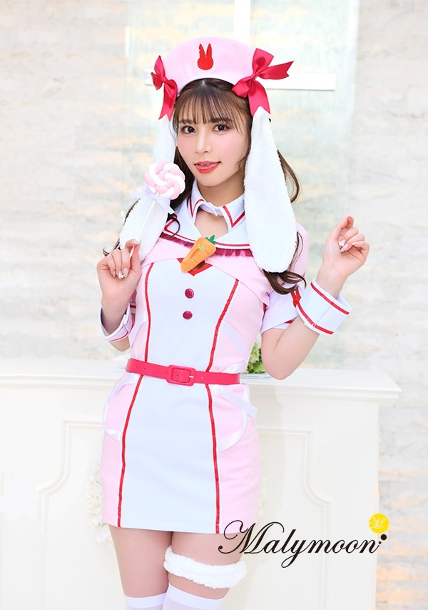 【即日発送】たれ耳バニーナース2カラー《ハロウィンコスプレ12点セット》【Malymoon/マリームーン】【9551】